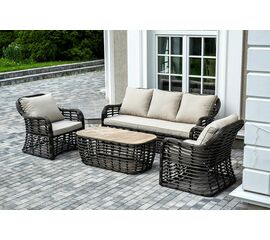 "Ницца" лаунж-зона из искусственного ротанга, цвет бронзовый | Интернет магазин мебели и декора LifeDekor