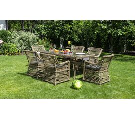 "Латте" обеденная группа плетеная, цвет соломенный | Интернет магазин мебели и декора LifeDekor