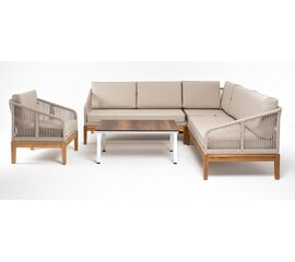 "Канны" модульная угловая лаунж-зона из роупа (веревки), цвет темно-серый | Интернет магазин мебели и декора LifeDekor