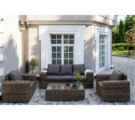 "Палермо" лаунж-зона из искусственного ротанга, цвет соломенный | Интернет магазин мебели и декора LifeDekor