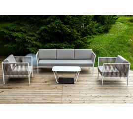 "Касабланка" лаунж-зона плетеная из роупа 5-местная, цвет бежевый | Интернет магазин мебели и декора LifeDekor