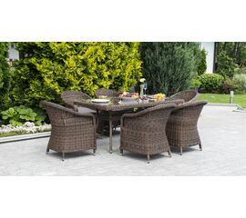 "Эспрессо" обеденная группа плетеная, цвет коричневый | Интернет магазин мебели и декора LifeDekor