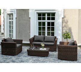 "Капучино Сингл" лаунж-зона из искусственного ротанга, цвет коричневый | Интернет магазин мебели и декора LifeDekor