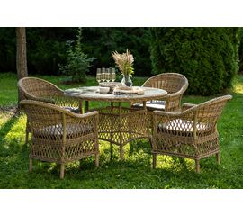 "Дольче" обеденная группа из искусственного ротанга, цвет соломенный | Интернет магазин мебели и декора LifeDekor
