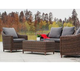 "Кон Панна" лаунж-зона из искусственного ротанга, цвет коричневый | Интернет магазин мебели и декора LifeDekor