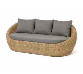 "Барселона" диван из искусственного ротанга трехместный, цвет соломенный | Интернет магазин мебели и декора LifeDekor