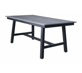 "Сан Ремо" стол обеденный из ДПК, каркас алюминиевый темно-серый | Интернет магазин мебели и декора LifeDekor