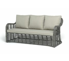 "Ницца" диван из искусственного ротанга трехместный, цвет серый | Интернет магазин мебели и декора LifeDekor