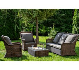 "Гляссе" лаунж-зона из искусственного ротанга, цвет коричневый | Интернет магазин мебели и декора LifeDekor