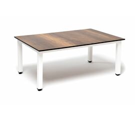 "Канны" журнальный столик из HPL 90х60, H40, каркас белый, цвет столешницы "дуб" | Интернет магазин мебели и декора LifeDekor