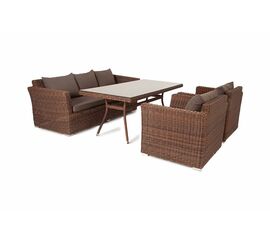 "Моккачино" обеденная группа из искусственного ротанга, цвет коричневый | Интернет магазин мебели и декора LifeDekor