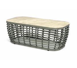 "Ницца" журнальный столик из искусственного ротанга, цвет серый | Интернет магазин мебели и декора LifeDekor