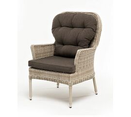 "Алиса" кресло плетеное, цвет бежевый с подушками | Интернет магазин мебели и декора LifeDekor