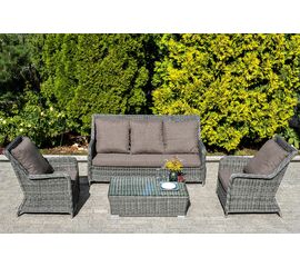 "Гляссе" лаунж-зона из искусственного ротанга, цвет графит | Интернет магазин мебели и декора LifeDekor