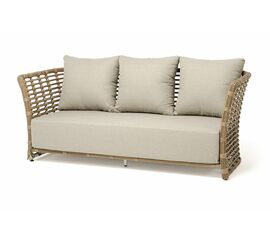 "Валенсия" диван из искусственного ротанга трехместный, цвет соломенный | Интернет магазин мебели и декора LifeDekor