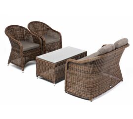 "Равенна" лаунж-зона из искусственного ротанга, цвет коричневый | Интернет магазин мебели и декора LifeDekor