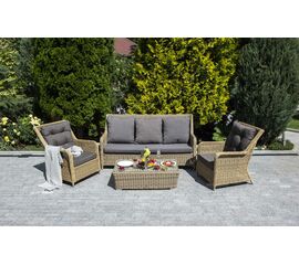 "Гляссе" лаунж-зона из искусственного ротанга, цвет соломенный | Интернет магазин мебели и декора LifeDekor