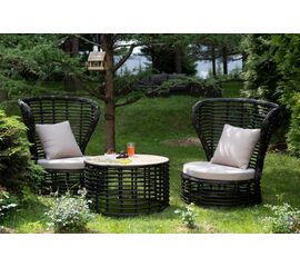 "Парма" кофейный комплект из искусственного ротанга, цвет бронзовый | Интернет магазин мебели и декора LifeDekor