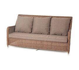 "Гляссе" диван трехместный из искусственного ротанга, цвет коричневый | Интернет магазин мебели и декора LifeDekor