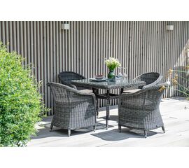 "Фредо" обеденная группа плетеная, цвет графит | Интернет магазин мебели и декора LifeDekor