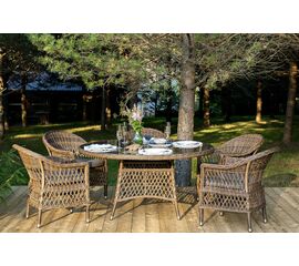 "Эспрессо–150 S" обеденная группа плетеная, цвет коричневый | Интернет магазин мебели и декора LifeDekor