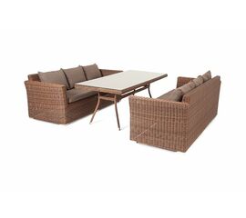 "Мокко Дабл" обеденная группа из искусственного ротанга, цвет коричневый | Интернет магазин мебели и декора LifeDekor