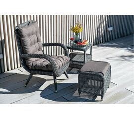 "Толедо" лаунж-зона из искусственного ротанга, цвет графит | Интернет магазин мебели и декора LifeDekor