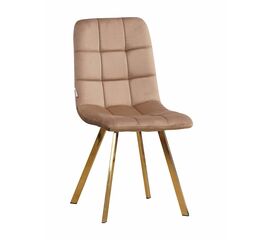 Стул LUCAS велюр карамель, каркас квадрат золото | Интернет магазин мебели и декора LifeDekor