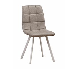 Стул LUCAS экокожа кэмел, каркас квадрат белый | Интернет магазин мебели и декора LifeDekor