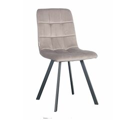 Стул LUCAS велюр серо-бежевый, каркас квадрат черный | Интернет магазин мебели и декора LifeDekor