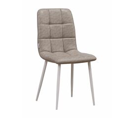 Стул LUCAS экокожа кэмел, каркас круглый белый | Интернет магазин мебели и декора LifeDekor