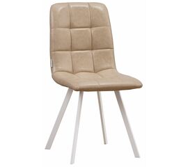 Стул LUCAS экокожа латте, каркас квадрат белый | Интернет магазин мебели и декора LifeDekor
