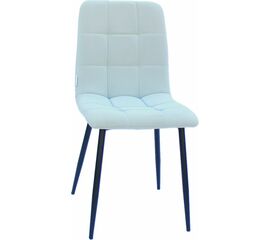 Стул LUCAS экокожа светло-серый, каркас круглый черный | Интернет магазин мебели и декора LifeDekor