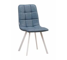 Стул LUCAS экокожа голубой, каркас квадрат белый | Интернет магазин мебели и декора LifeDekor