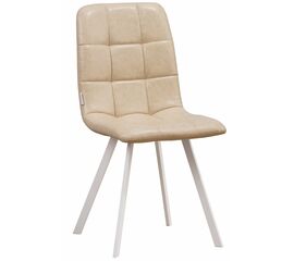 Стул LUCAS экокожа бежеый, каркас квадрат белый | Интернет магазин мебели и декора LifeDekor