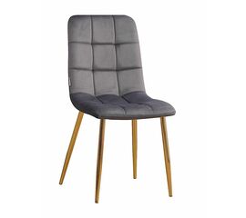 Стул LUCAS велюр графит, каркас круглый золотой | Интернет магазин мебели и декора LifeDekor