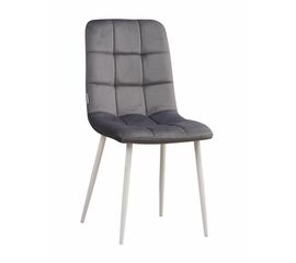 Стул LUCAS велюр графит, каркас круглый белый | Интернет магазин мебели и декора LifeDekor