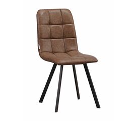 Стул LUCAS экокожа светло-коричневый, каркас квадрат черный | Интернет магазин мебели и декора LifeDekor