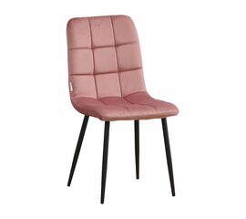 Стул LUCAS велюр пыльно-розовый, каркас круглый черный | Интернет магазин мебели и декора LifeDekor