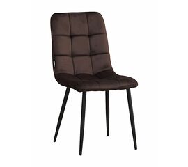 Стул LUCAS велюр шоколад, каркас круглый черный | Интернет магазин мебели и декора LifeDekor