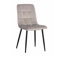 Стул LUCAS велюр серо-бежевый, каркас круглый черный | Интернет магазин мебели и декора LifeDekor