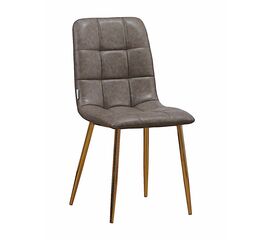 Стул LUCAS экокожа серый, каркас круглый золото | Интернет магазин мебели и декора LifeDekor