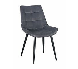 Стул RICHARD велюр темно-серый, каркас черный | Интернет магазин мебели и декора LifeDekor