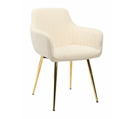 Стул GRATTA букле белый, каркас золото | Интернет магазин мебели и декора LifeDekor