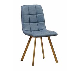 Стул LUCAS экокожа голубой, каркас квадрат золото | Интернет магазин мебели и декора LifeDekor