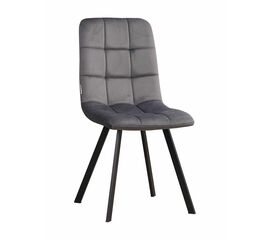 Стул LUCAS велюр графит, каркас квадрат черный | Интернет магазин мебели и декора LifeDekor