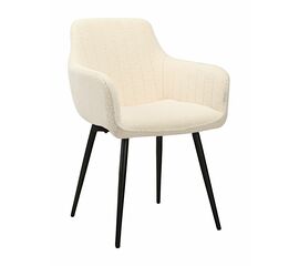 Стул GRATTA букле белый, каркас черный | Интернет магазин мебели и декора LifeDekor