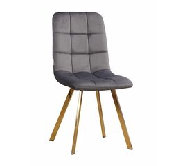 Стул LUCAS велюр графит, каркас квадрат золото | Интернет магазин мебели и декора LifeDekor
