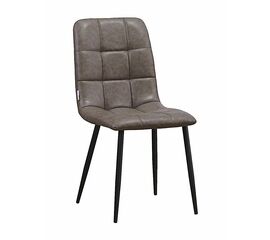 Стул LUCAS экокожа серый, каркас круглый черный | Интернет магазин мебели и декора LifeDekor