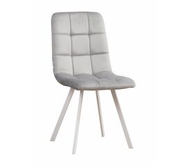 Стул LUCAS велюр серый, каркас квадрат белый | Интернет магазин мебели и декора LifeDekor